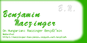 benjamin maczinger business card